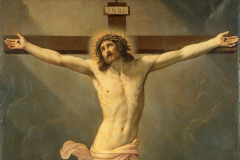 Christ Crucified by workshop of Guido Reni, oil on canvas, 1640-1645